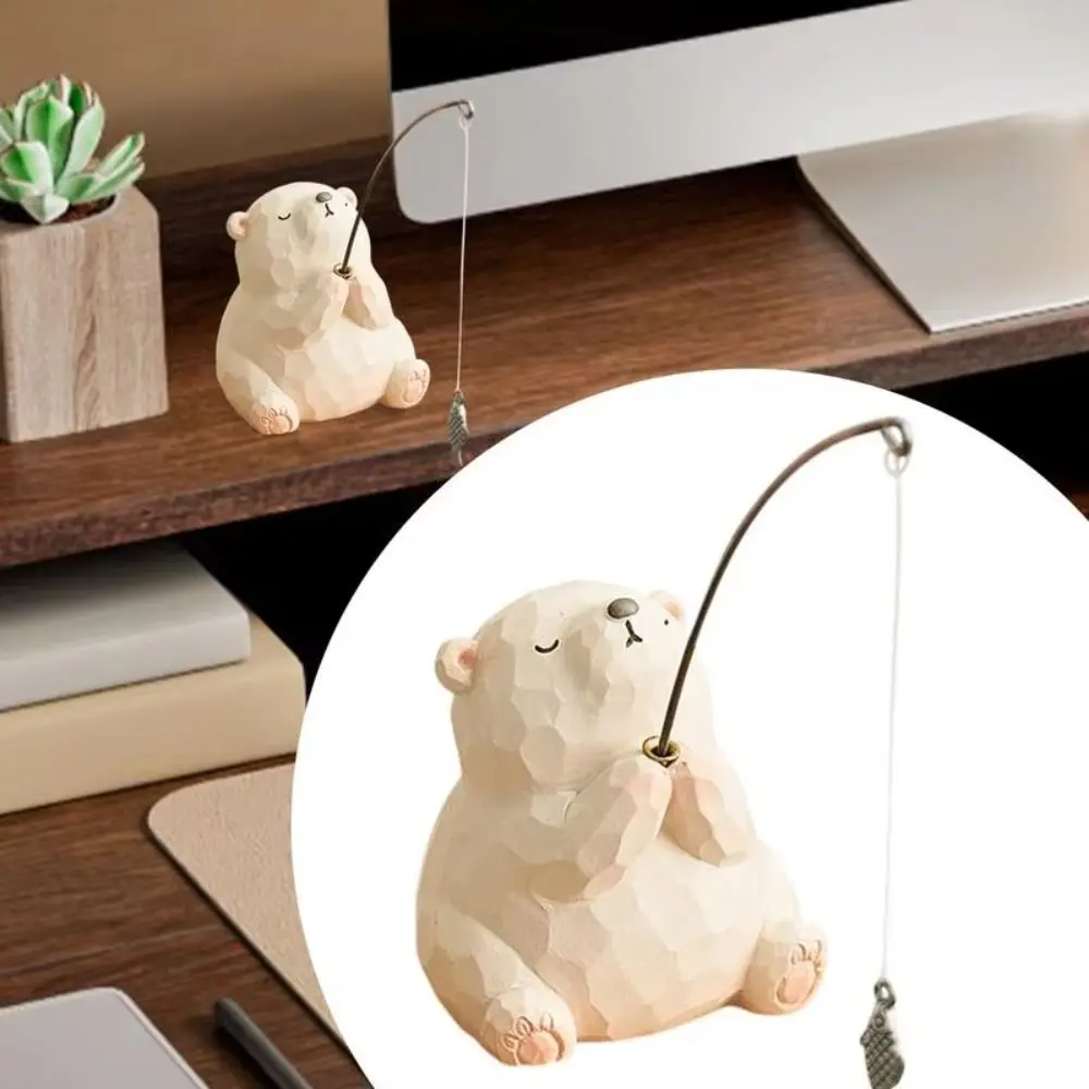 

Resin Animal Fishing Ornaments Statue Handmad Screen Animal Model Crafts Cartoon Computer Monitor Decorations Desktop Decorative