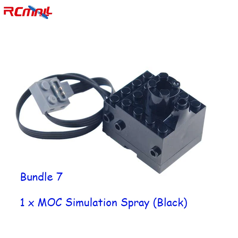 Simulation Spray Smoking Electric Exhaust Parts MOC Building Blocks for Cars Trains Toys Compatible with LEGOeds Blocks