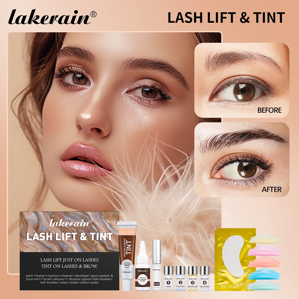 New Semi-Permanent Lash Lift and Color Kit Professional Eyebrow Laminating Lash Lift Permed Lash Dye Eyebrow Makeup 2Colors