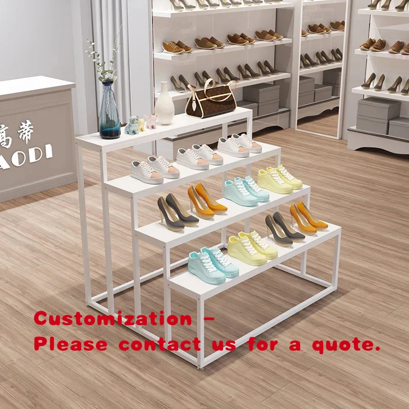 custom.Custom Layer Floor Shoes Display Commercial Bag Shopping Mall Shoe Store Multi-layer Shelf Rack Footwear Display Stand