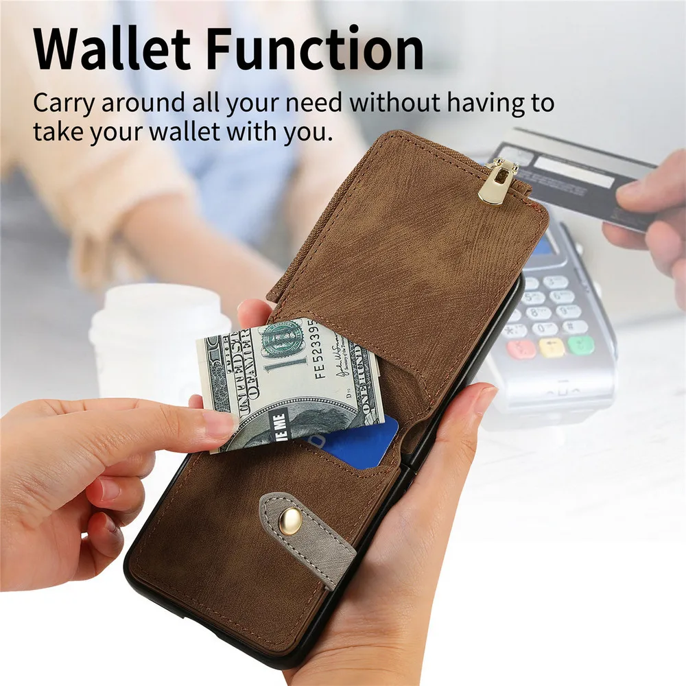 For Motorola Moto Razr 60 50 40 Ultra 5G Zipper Wallet Case Leather Ring Back Cover Moto Razr Plus 2025 Case Razr 60 50 40 Funda