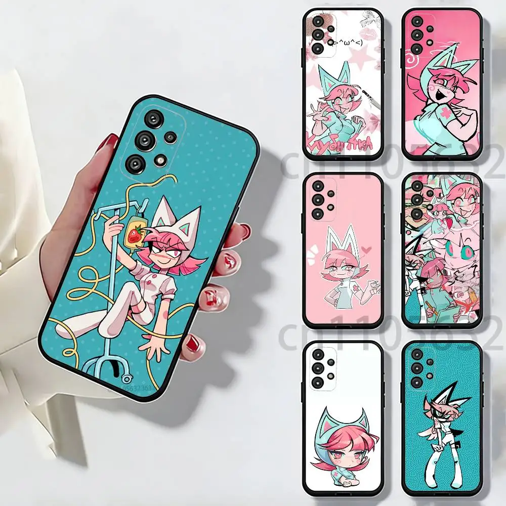 

P-Psychocuties Strawberry Phone Case For Samsung Galaxy A13,21s,22,31,32,52,53,71,80,A91 Soft Black Shell