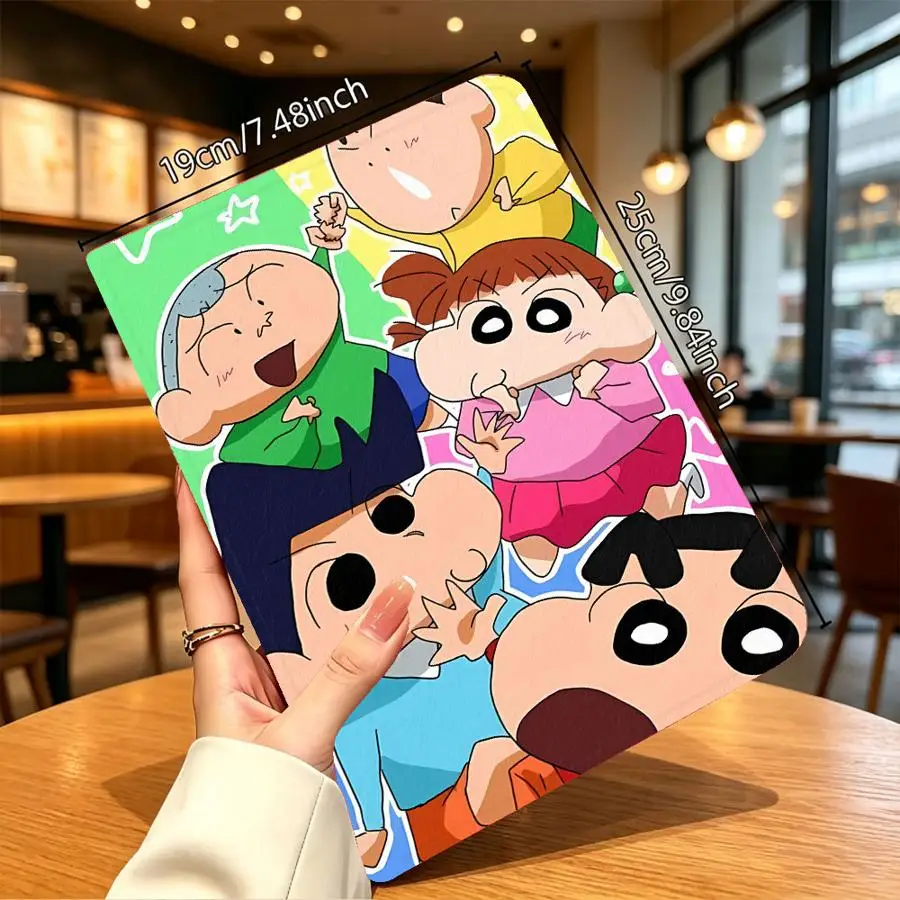 Funny Shin-Chans Friends With Pencil Holder Case for Xiaomi Redmi Pad SE K Pad 8.8 9.7 12.4 Inch Pad 5 6 7 8 Pro Pad 6s Pro 7
