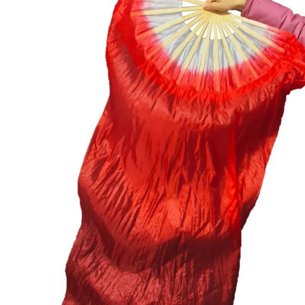 

Hot Sell Gradient Color Belly Dancing Fan Multicolors 120cm Practice Dancer Tool Square Dancing Dance Accessories