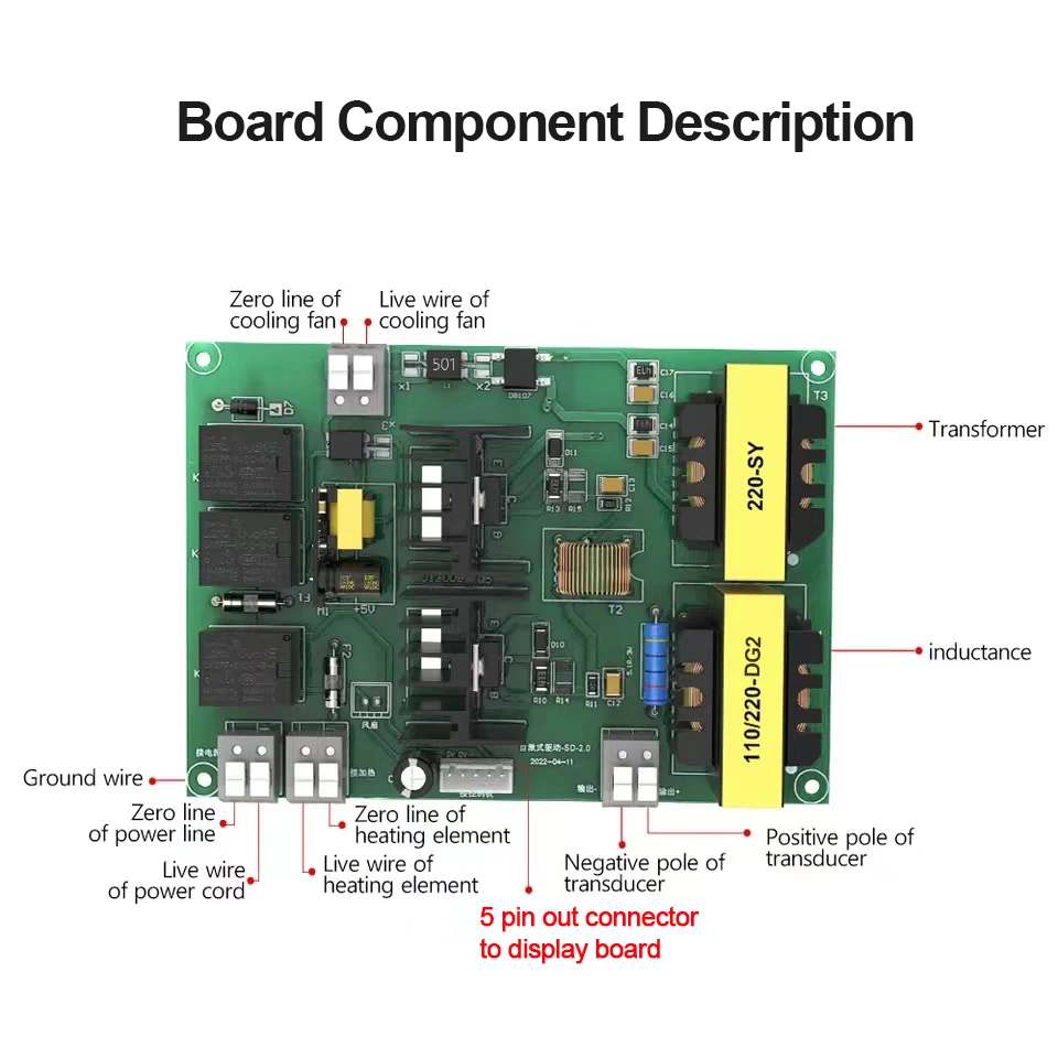 40kHz Mechanical Driver Board / Digital Circuit Boards for Ultrasonic Cleaner 60W-180W 110V/220V Ultrasonic Generator PCB