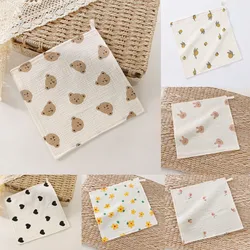 1pc Cotton Gauze Baby Face Towel Cartoon Muslin Newborn Burp Cloth Square Towels 4 Layers Thick Kids Handkerchief Baby Washcloth