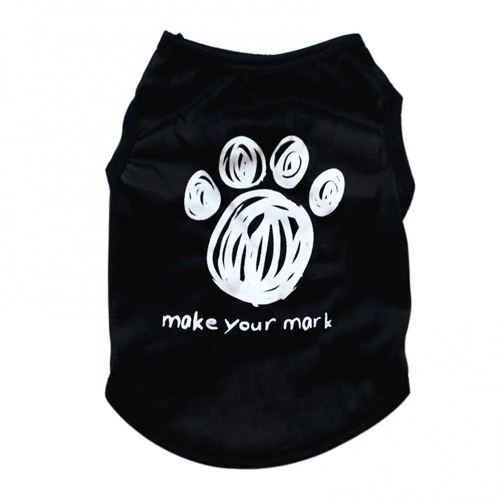 Durable Leisure Letters Printed Dog Footprint Thin Breathable Pet Vest Cat Puppy Summer Clothes Dog Vests