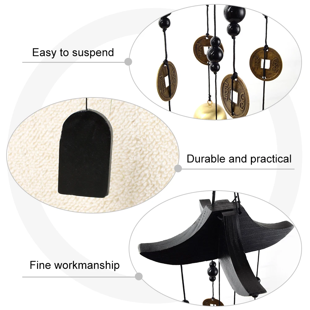 

Exquisite Chinese Brass Coins Bell Pendant Wind Chime Indoor Outdoor Decoration Attract Wealth Health Feng Shui