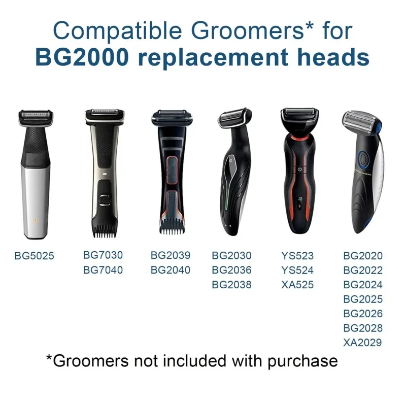 Shaver Head BG2000 Replacement Trimmer/Shaver Foil Head for Philips Norelco Bodygroom BG7040 BG7030 BG5025 BG2039 - view 3