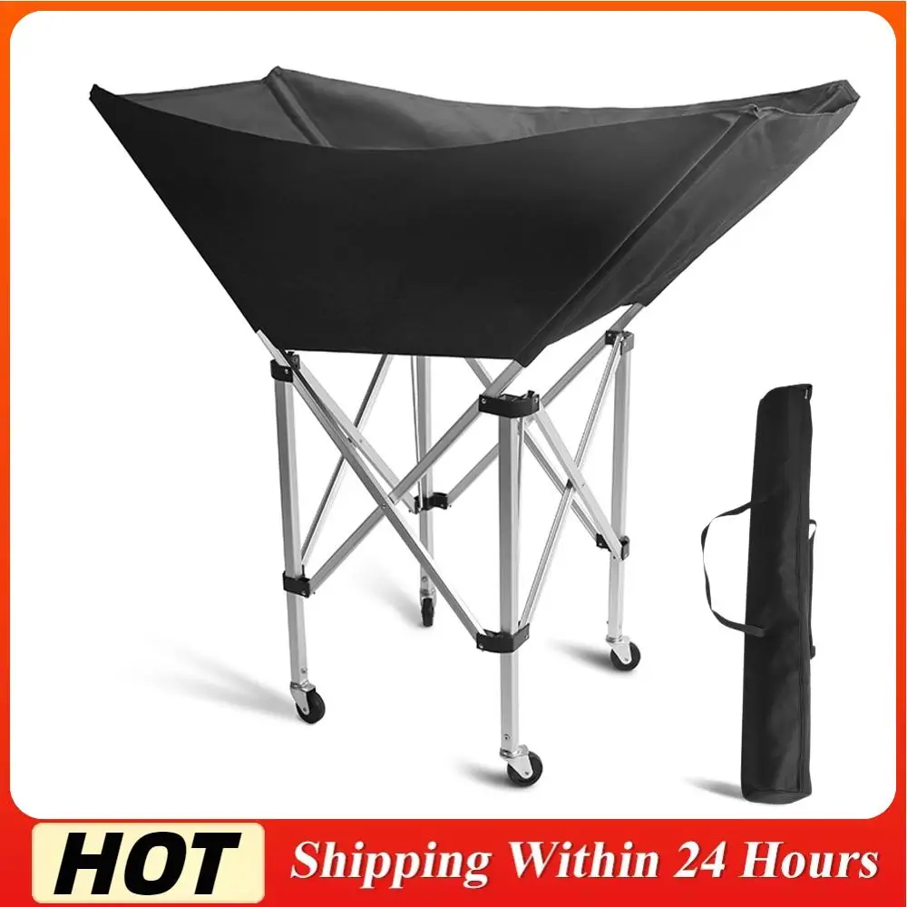 

28 Balls Collapsible Volleyball Cart with Carry Bag Collapsible Garage Sports Equipment Organizer for Easy Storage and Transport
