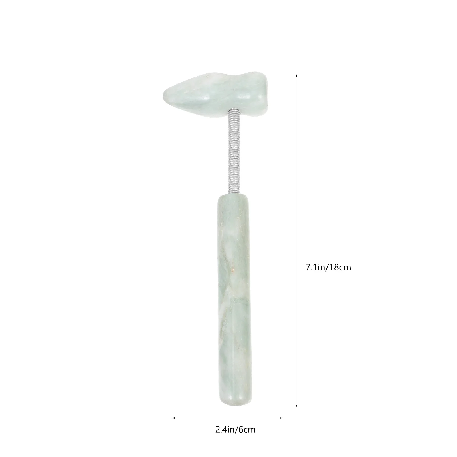 2Pcs Handheld Body Massage Hammer Portable Muscle Relaxing Tool Jade Aluminum Alloy for Home Facial Skin Care and Deep Muscle