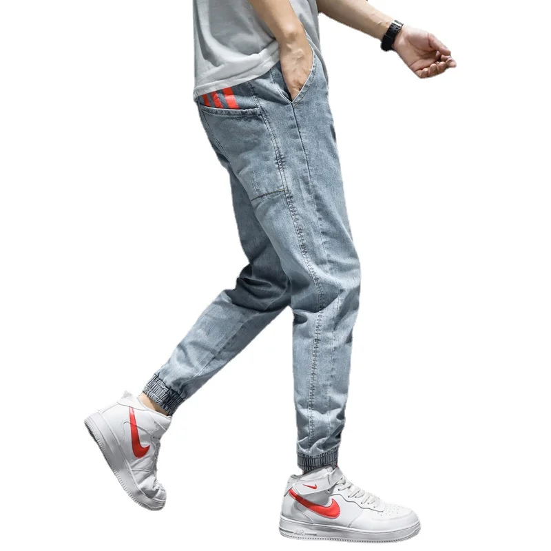 2024 New Spring Jeans Men Fashion Streetwear Big Pocket Denim Cargo Pants Men Slack Bottom Joggers Harem Mens Clothes