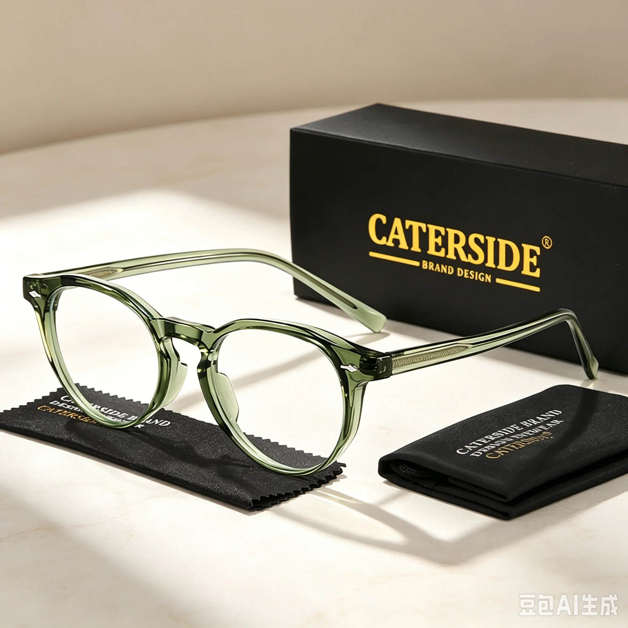 CATERSIDE Vintage Women's Anti Blue Light Glasses High-Quality Tr90 Round Frame Men's Business and Leisure Decorative Glasses