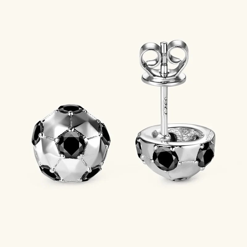 

EMO-425 Lefei Fashion Trendy Design Classic Luxury Moissanite Creative Football Earring For Women Silver s925 Party Jewelry Gift