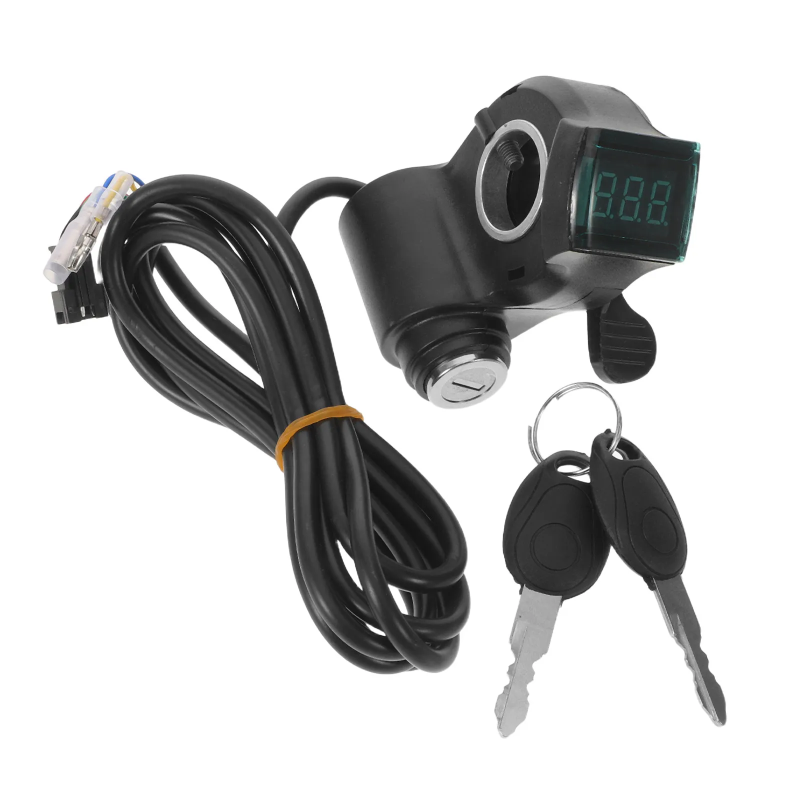 Ebike Throttle with Display 22Mm Handlebar Lock Key Ignition Switch Green Screen Battery Monitor 12 24 36 48 60V Scooter view 4