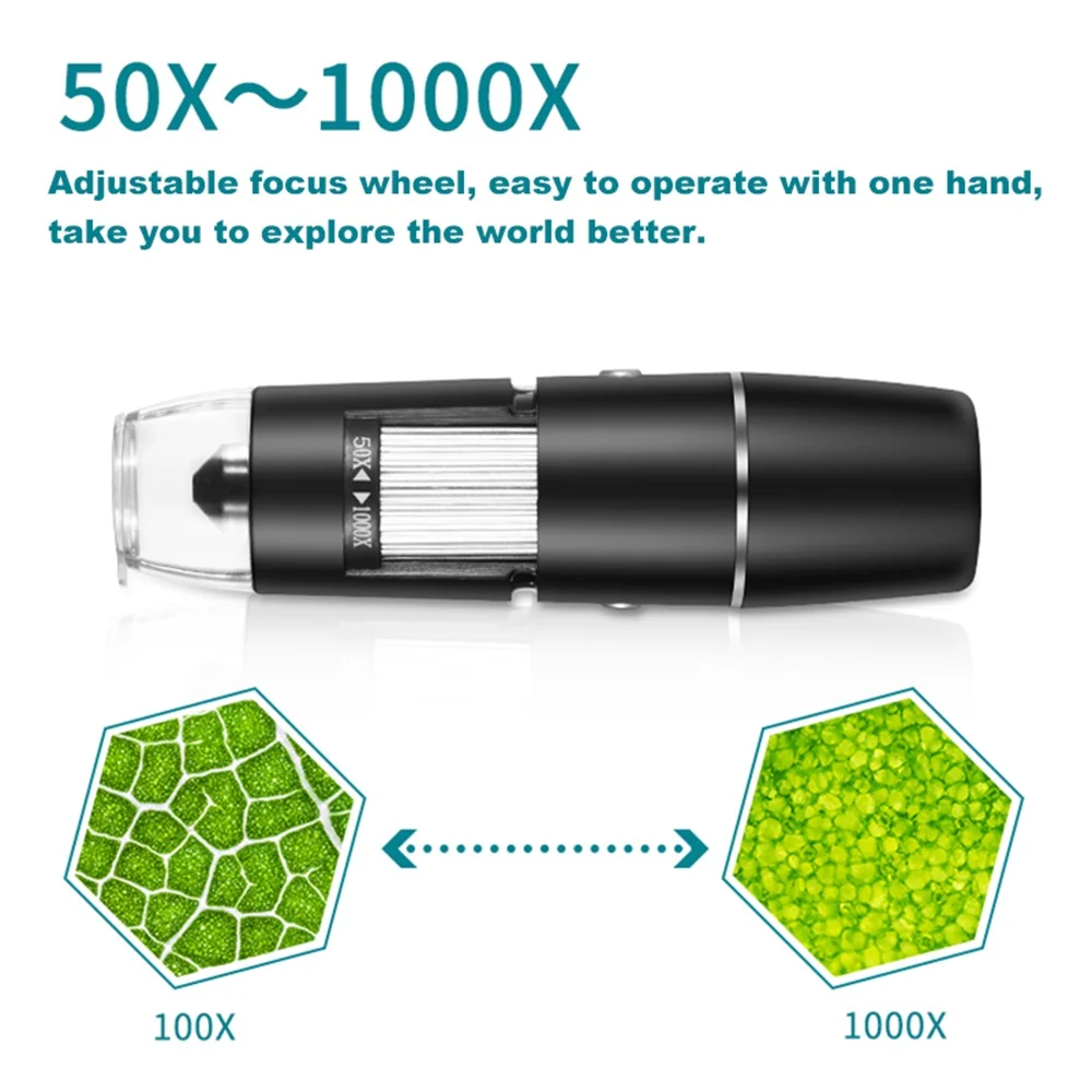 2026 W05 Portable 1080P HD 1000X Electronic Microscope Magnifier Wireless WIFI Digital Microscope With 8 LEDs for Android IOS PC