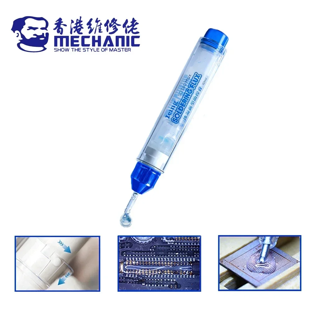 MECHANIC Icing SD360 Max 10cc No-Clean Transparent Solder Paste Welding Advanced Oil Flux for PCB SMD BGA SMT Soldering Repair