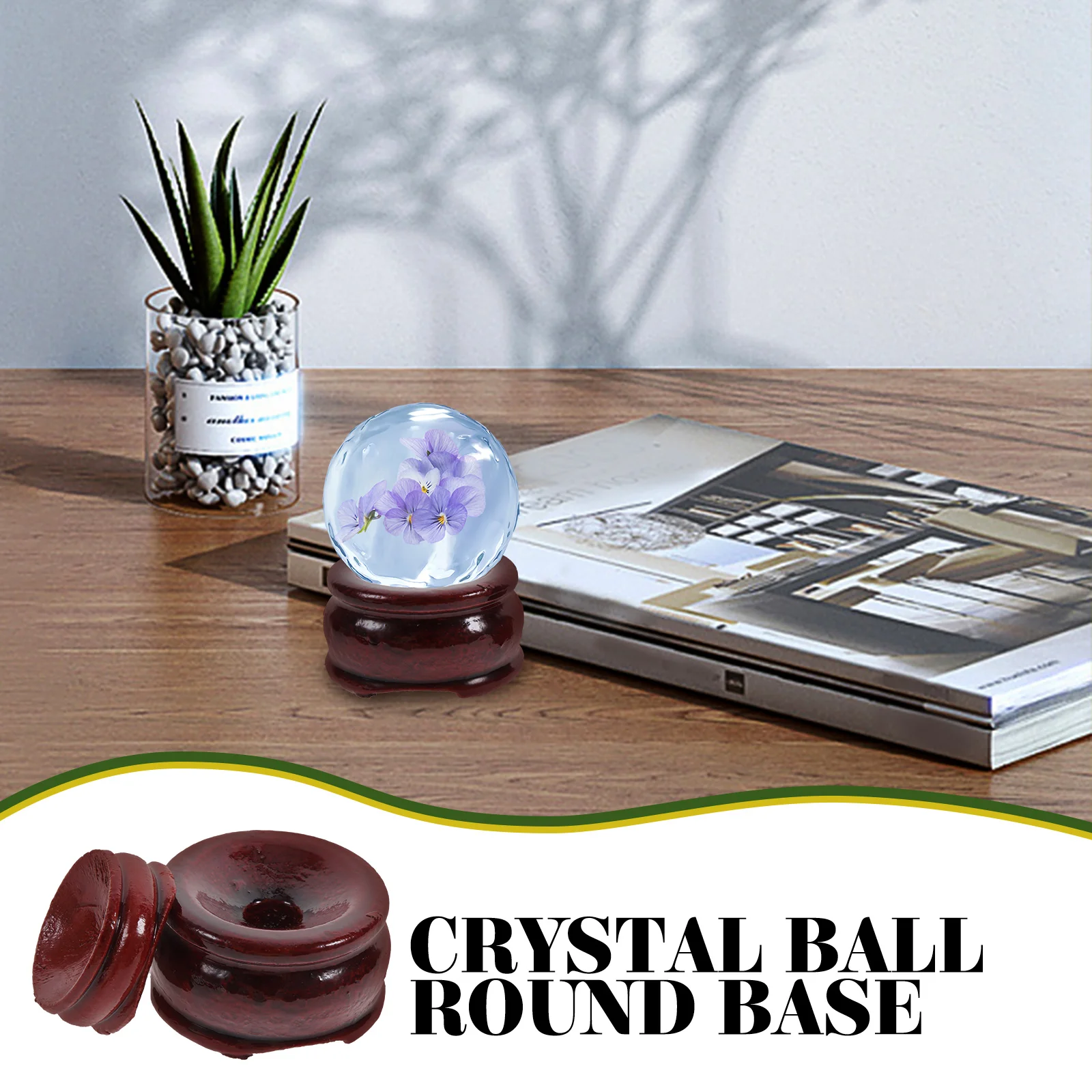 

20pcs Wooden Crystal Ball Stand Simple Display Base For Home Office Decor Storage Holder Stable Desktop Sphere Base Wood Stand