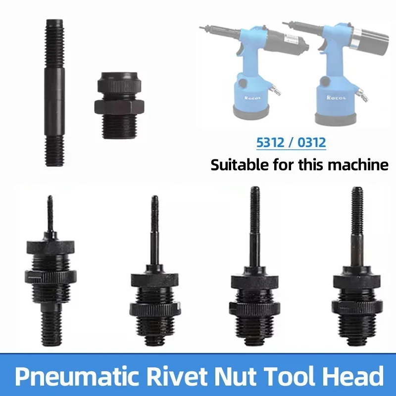 Pneumatic Rivet Nut Gun Head Part (Replacement Mandrel ）for Assembly Double Rivet Nut Guns Tool Accessories M3M4 M5 M6 M8 M10M12