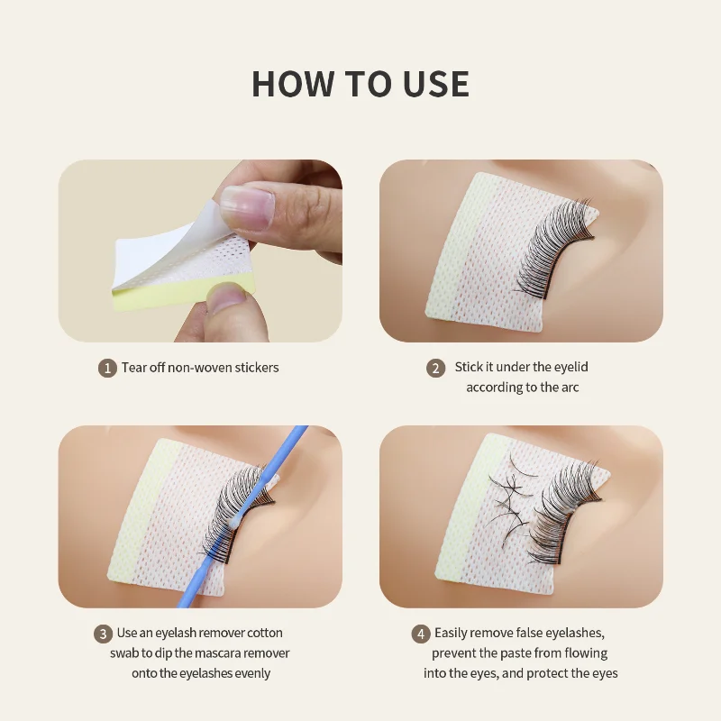 CNKESS  40Pcs Disposable Cotton Eyelashes Patch Sticker For Removing Eyelashes Eye Pads Patch Eyelash Extension Makeup Tools image 2