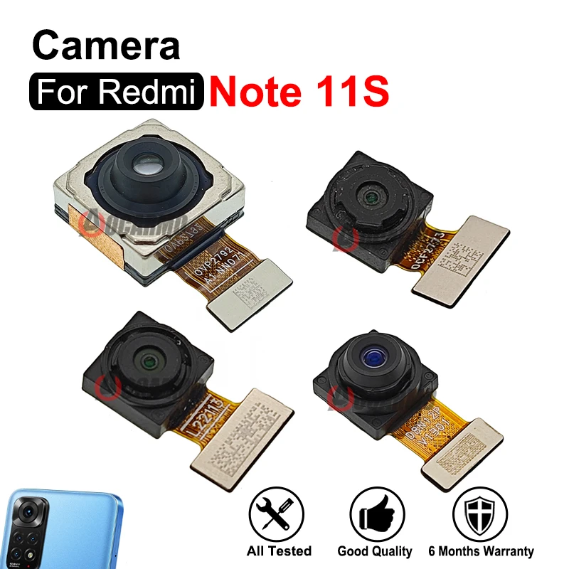 For Redmi Note 11S Rear Main Camera Back Macro Depth +UltraWide + Front Camera Flex Replacement Parts