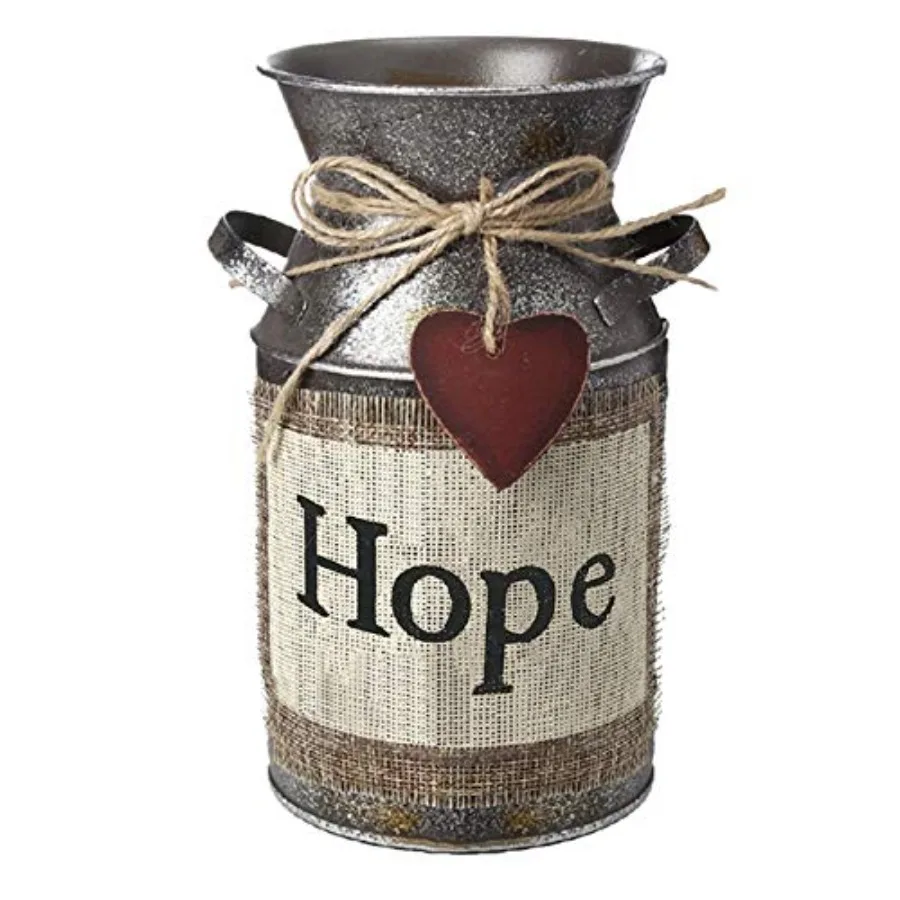 Rustic Decorative Vase Metal Milk Can Jug
