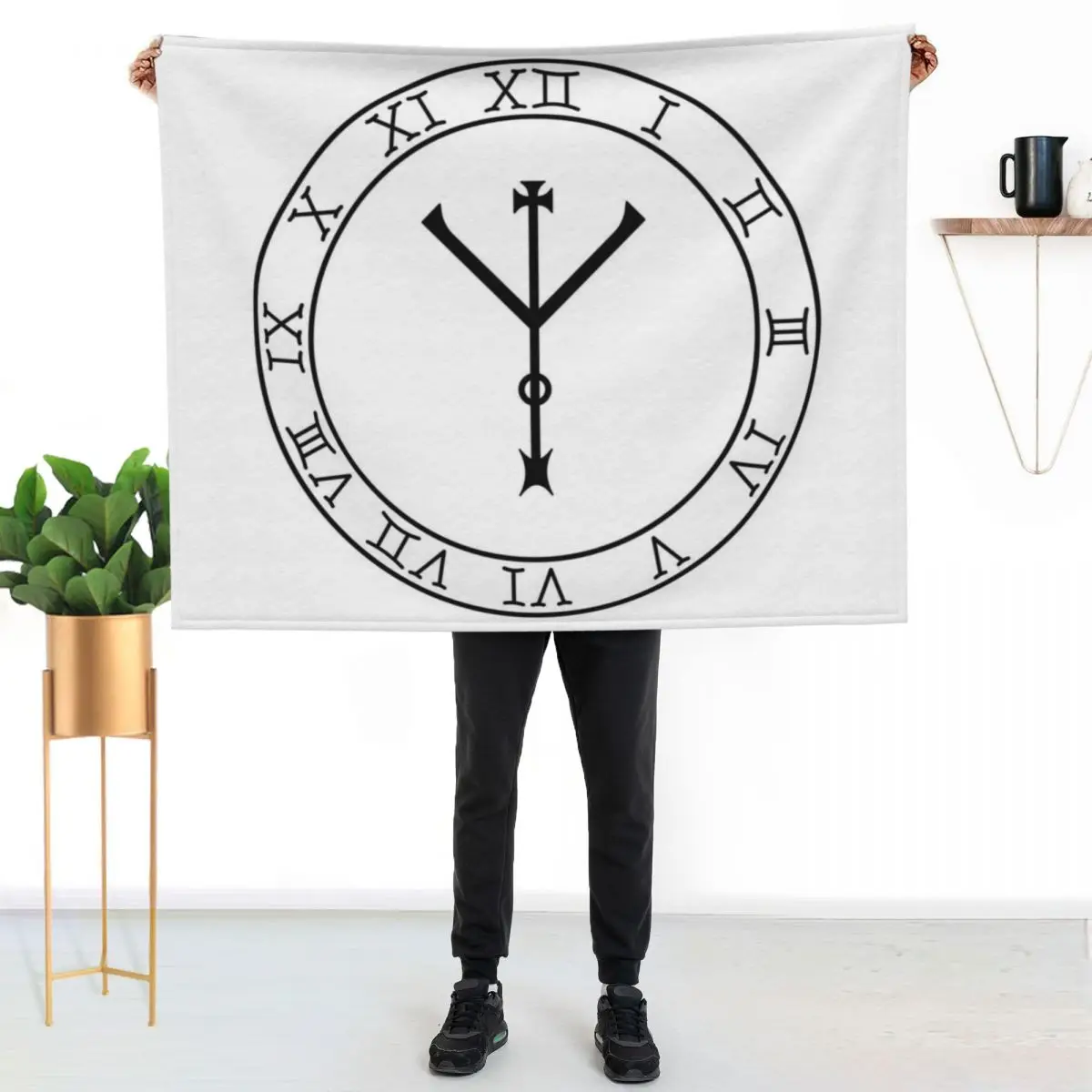 Protection Wheel (in black) Throw Blanket for sofa sofa bed Heavy Furrys christmas decoration Sofa Blankets
