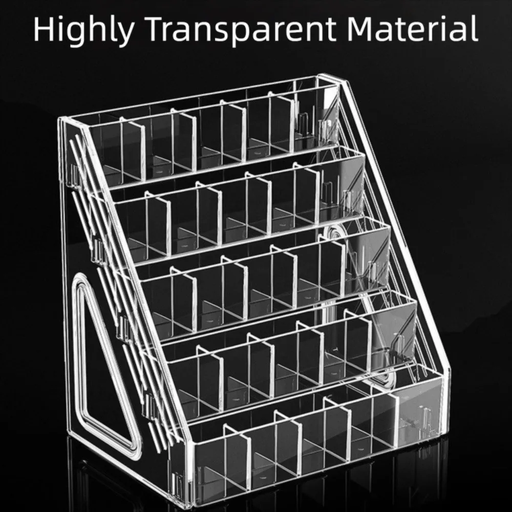 

3/4/5 Layers Watercolor Pencil Storage Rack Large Capacity Partition Nail Polish Display Organizer Space-Saving Clear