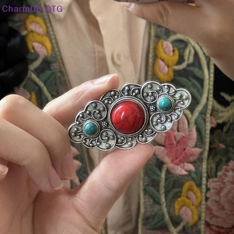 

НОВИНКА: 1 шт. Овальная заколка-уточка с ажурным цветочным узором в этническом стиле, роскошная, элегантная, изысканный аксессуар