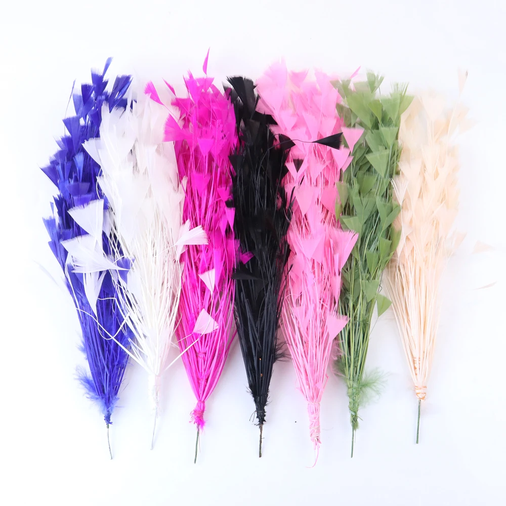 

1bunch Elegant Turkey Feathers Flower 25-30cm for DIY Handicraft Wedding Party Decoration Crafts Accessories Hat ornament