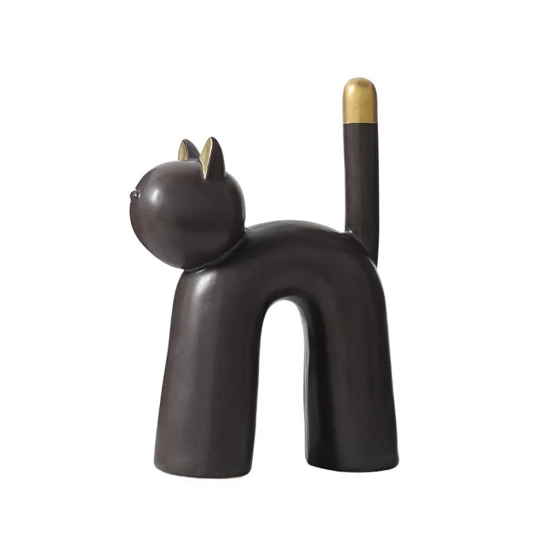 

Итальянский легкий роскошный креативный абстрактный керамический орнамент с вертикальным хвостом кошки