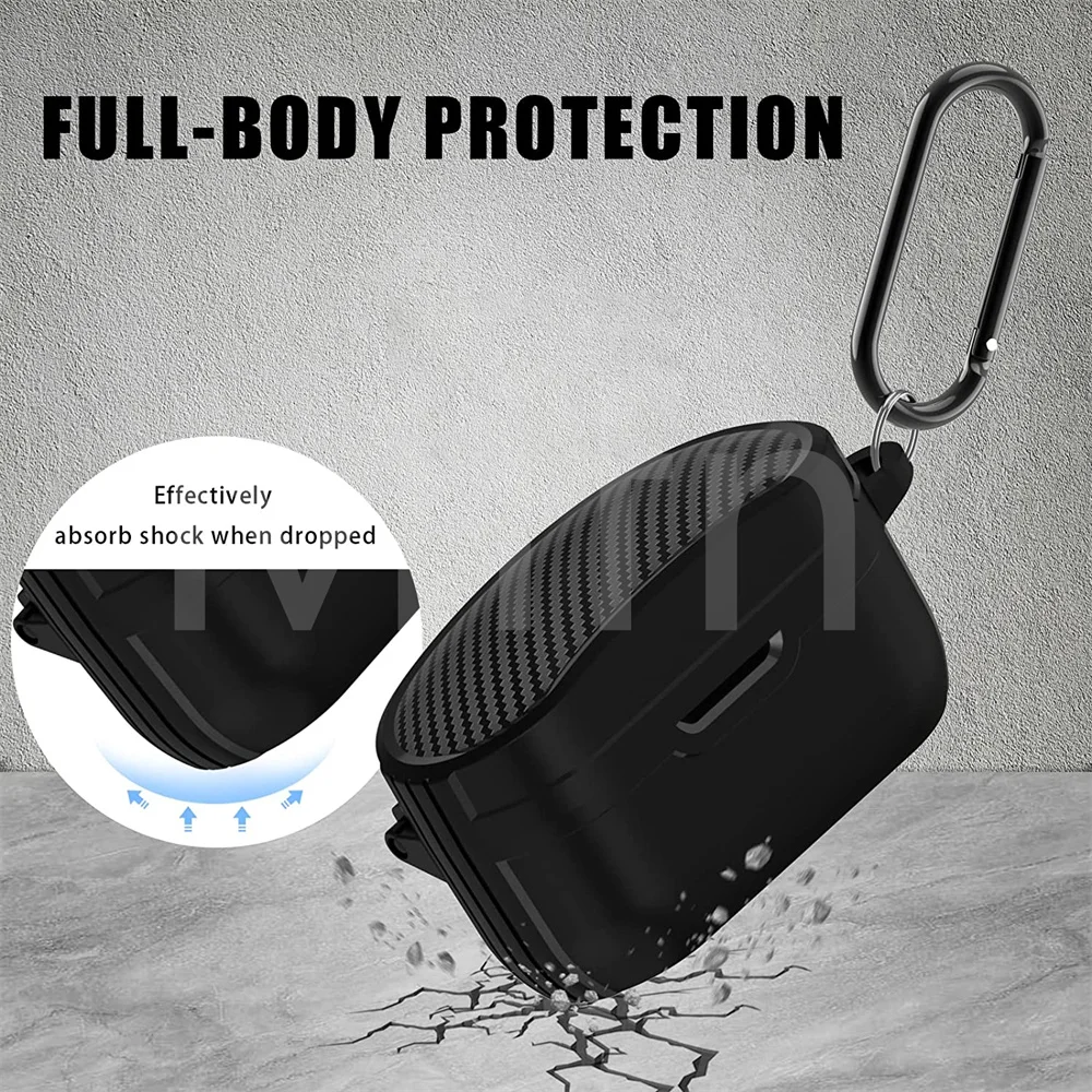 Nieuwe Voor Sony WF-1000XM4 Carbon Fiber Case Full-Body Beschermende Robuuste Cover Met Sleutelhanger Tws Case Voor WF-1000XM4 Luxe case