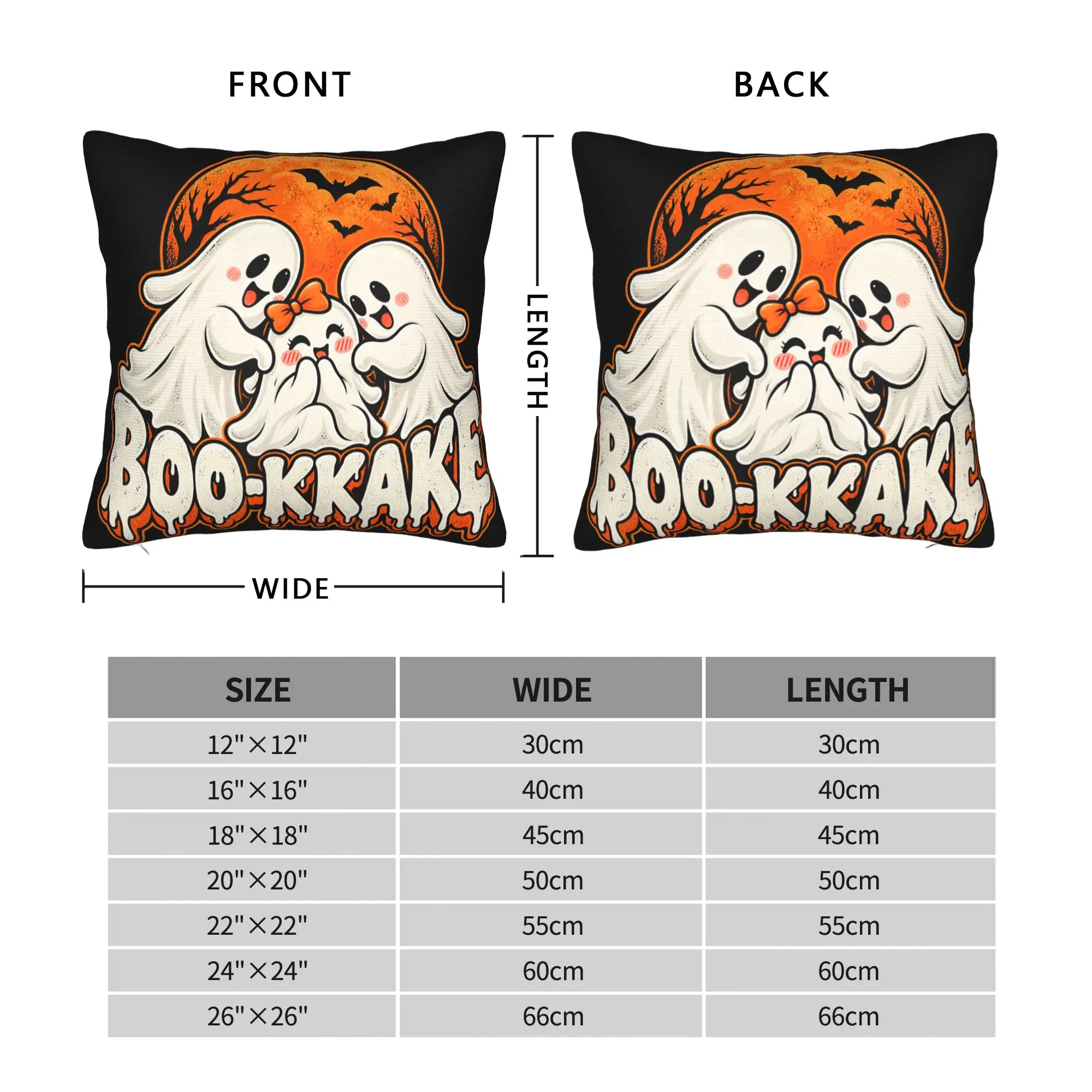 Boo kkake Funny Halloween Ghost Spooky Seasons Horror Pillow Case  Graphic Pillow Cover Trendy Pillowcases For Living Room Sofa
