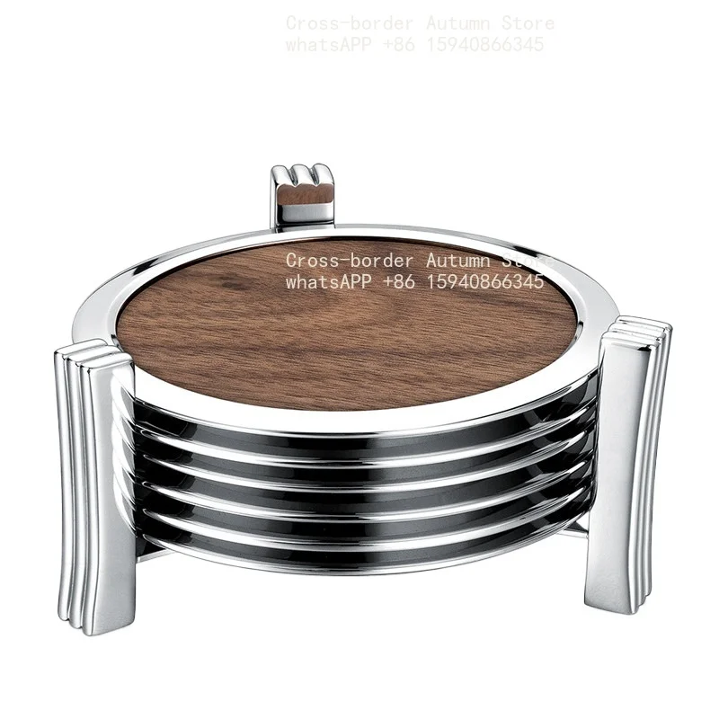Black walnut crystal diamond kung fu teacup pad holder glass water cup pad thermal insulation pad