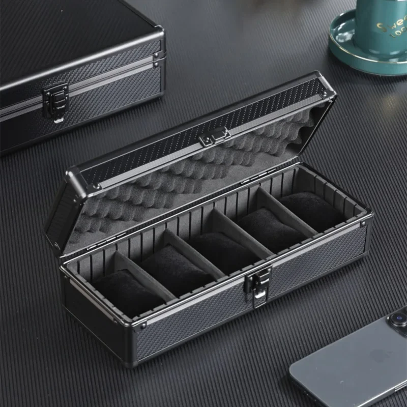 Carbon Fiber Aluminum Alloy Watch Storage Box Jewelry Organizer Holder For Watch Toy Gift Collectibles Accessories Display Case