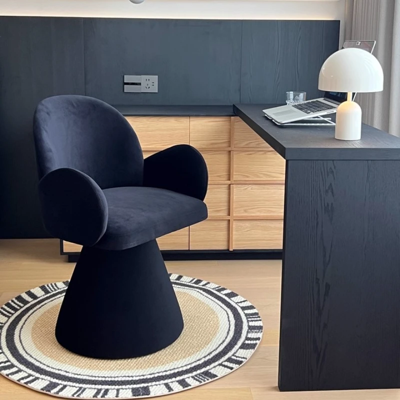 

Designer Makeup Stool Modern Swivel Vanity Chair Luxury Dining Accent Seat Velvet Upholstered Rotating Stool for Dressing Table