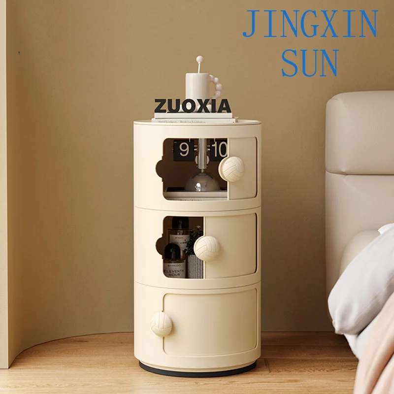 Plastic Minimalist Bedside Table Nordic Small Space Design Simple Small Nightstands Italian Rustic Table Furniture