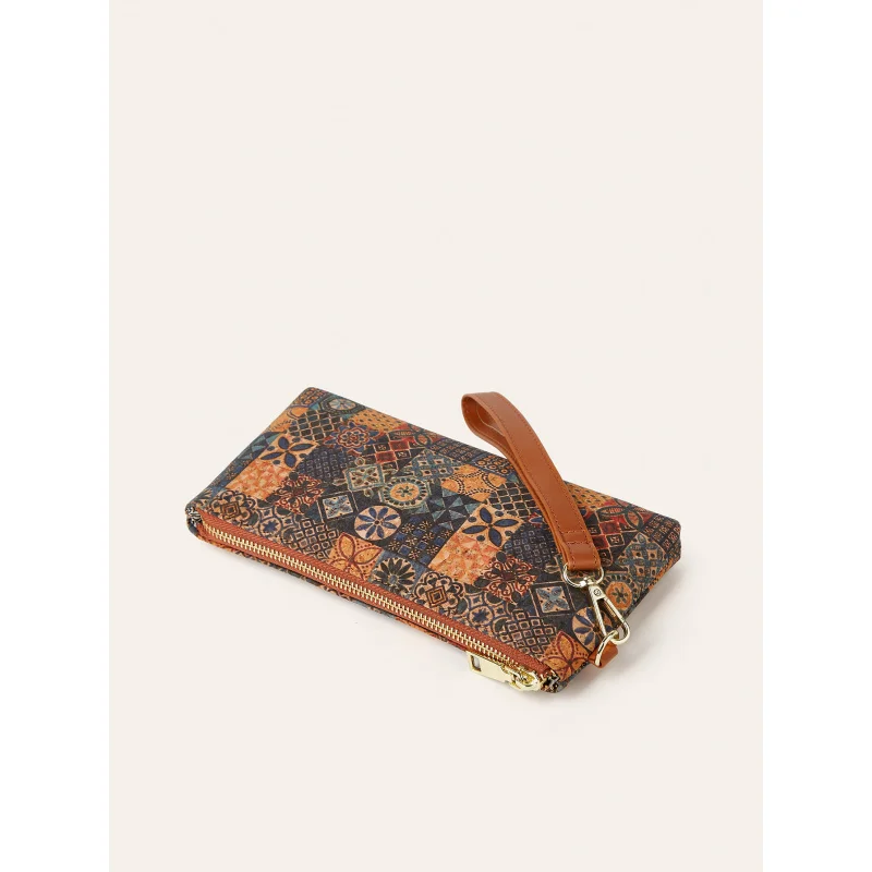 Retro Embossed Women's Wallet Bohemian Coin Purse Medium Long Zipper Clutch Wallet Vintage Leather Card Holder Wallet