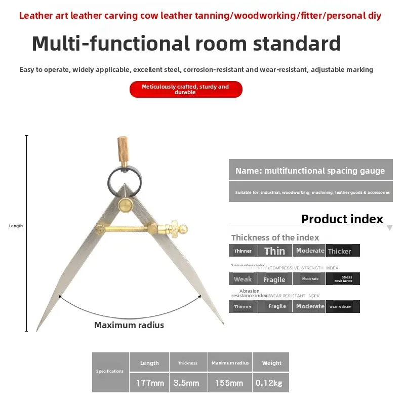Leather Leather Goods Spacing Gauge Circular Tool Edge Gauge Circular Planning