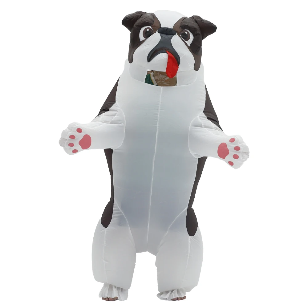 

White Dog Inflatable Costume Mascot Parade Adult Character Cosplay Halloween Party Event Set