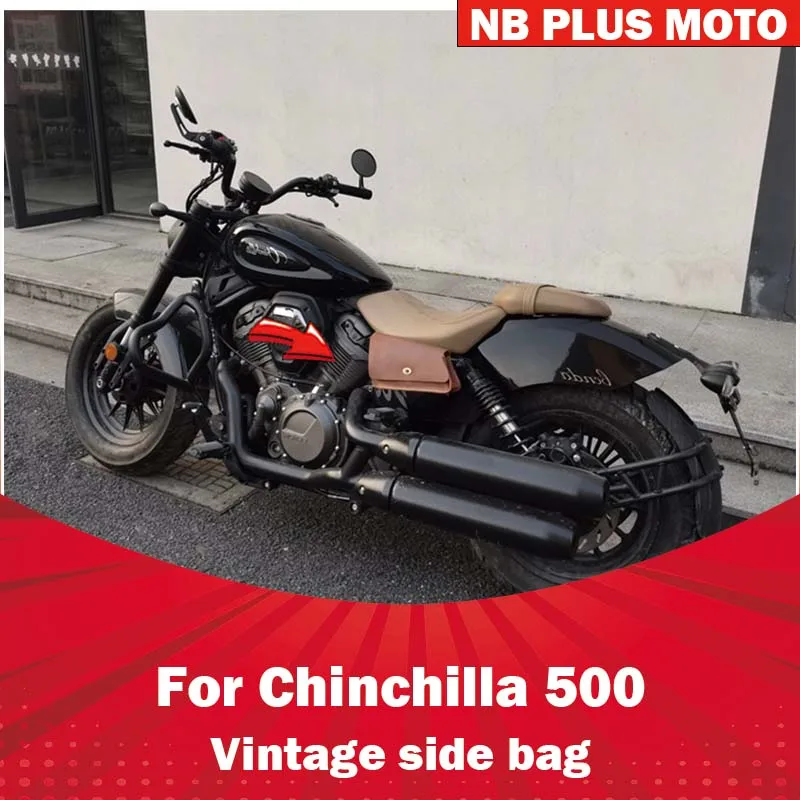 【Premium】For Chinchilla 500 side cover bag side bag modified accessories retro cowhide ugly decoration small hanging bag