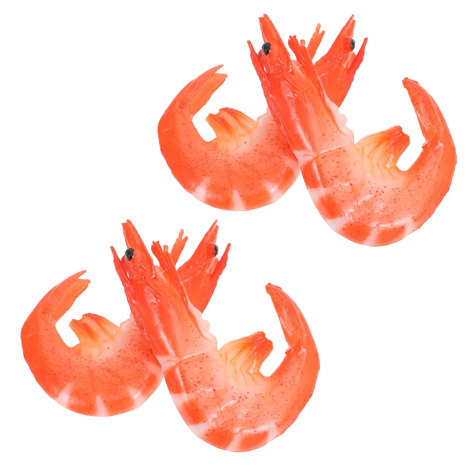 

4 Pcs Simulation Shrimp Model Fake Food Lifelike Red Figurine Cognitive Models Kids Toy Artificial Pvc Child