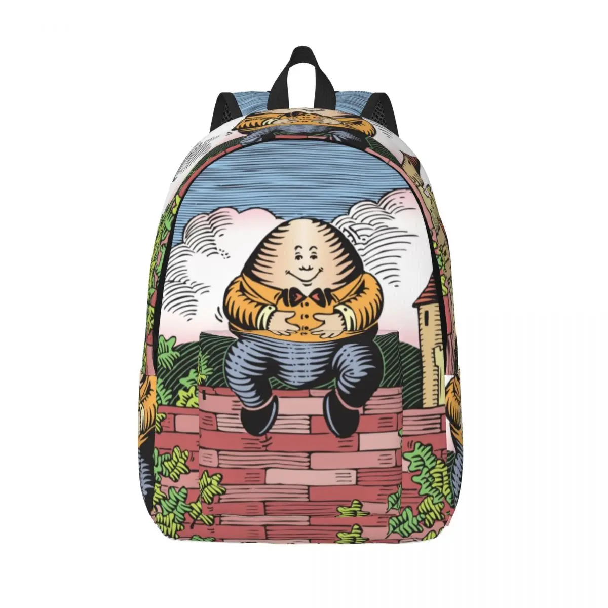 

Egg Humptys Dumptys Backpack Sitting on Brickwork Wall Trekking Backpacks Teen Design Breathable School Bags Kawaii Rucksack