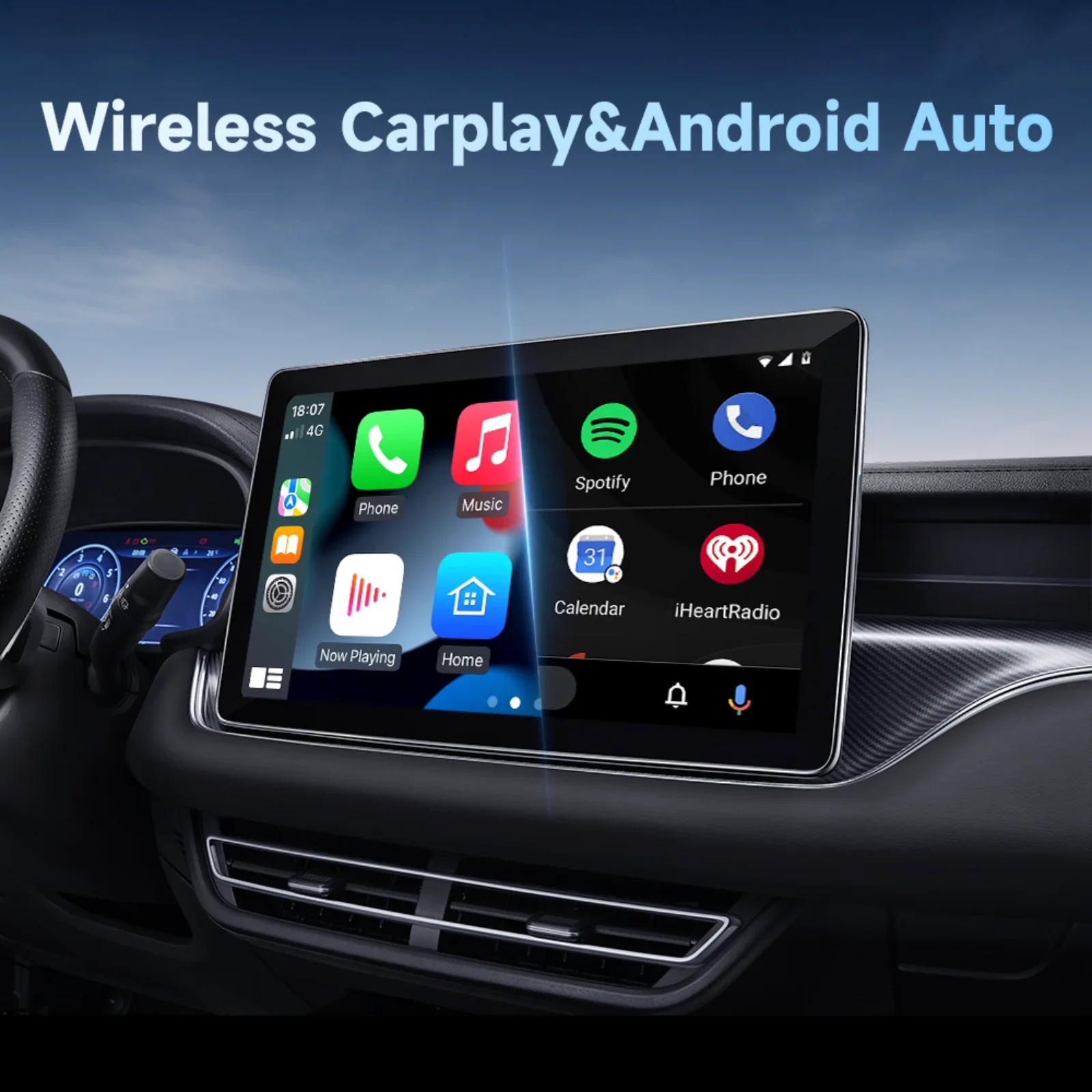 Qzonnect 2025 ใหม่Wireless CarPlayและAndroid Autoอะแดปเตอร์ 5GHz WiFi Bluetooth 5.0 Voice Controlสําหรับโรงงาน-รถยนต์แบบมีสาย