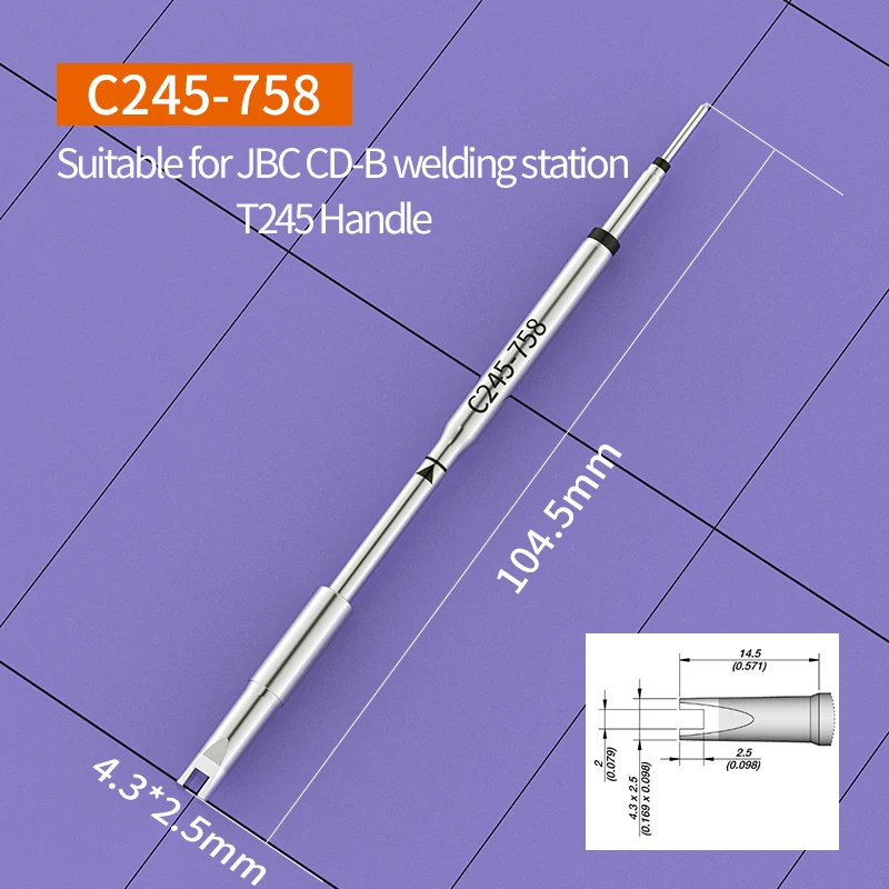 Imagem -04 - Ponta de Ferro de Solda C245 para Estação de Solda Jbc C245067 C245758 C245-760 C245-762 C245-785 C245-790 C245-931 Handle