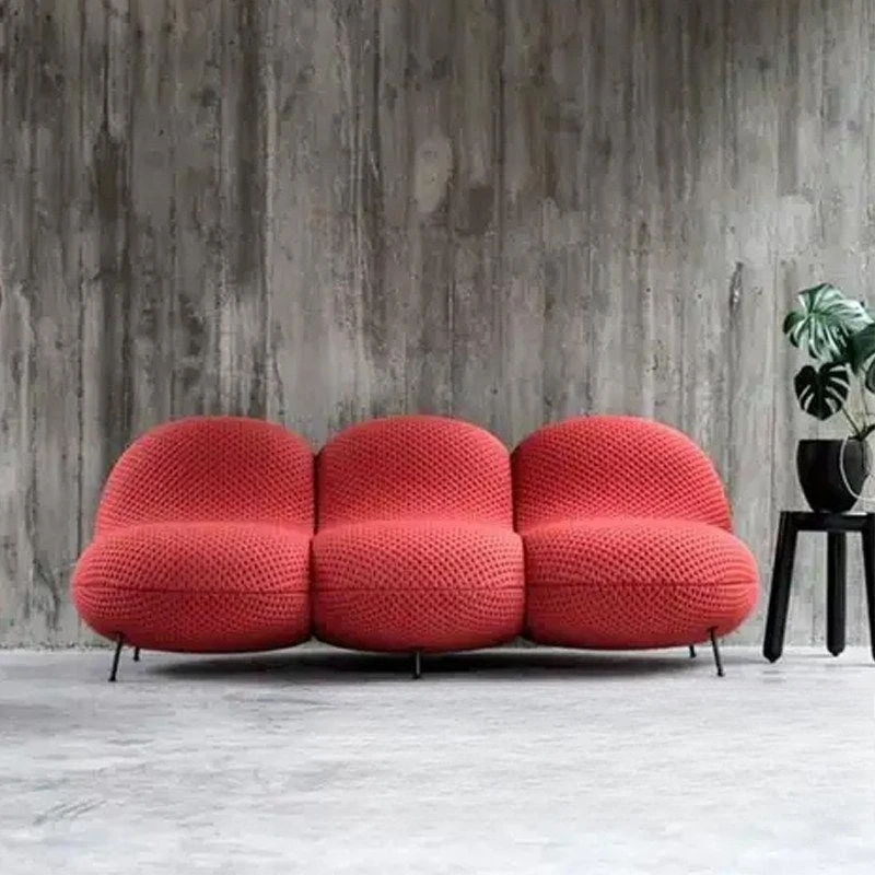 Irregular fabric sofa lounge chair, living room small apartment, light luxury single or double seat, three-person seat