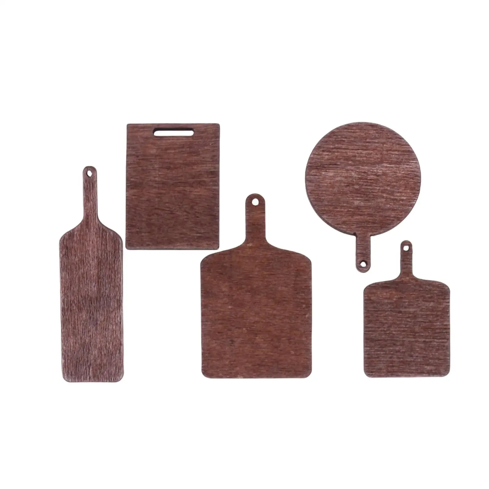 5Pcs Kitchen Toys Set Dollhouse Miniature Wooden Chopping Board for Boys