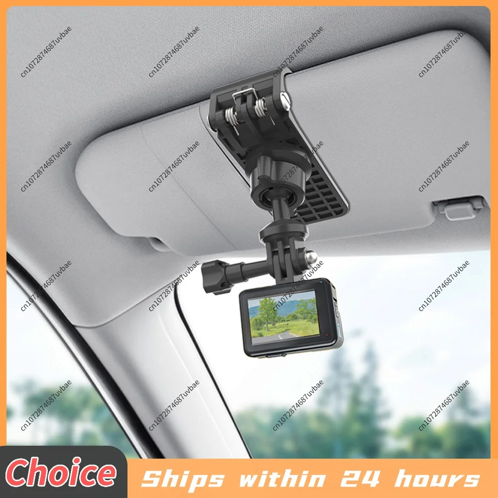 Expansion Adapter Mount 360 Rotation Car Sun Visor Action Camera Mount Bracket 1/4 Inch for Osmo Pocket 3 Action 4  X3
