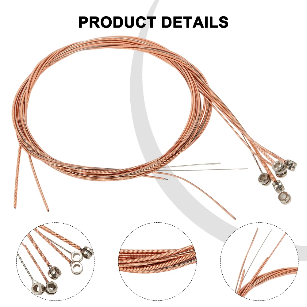 Acoustic Guitar Strings Set Of 6 High Quality Strings 011-052in Copper Guitar String For Musical Instruments Part Accessories