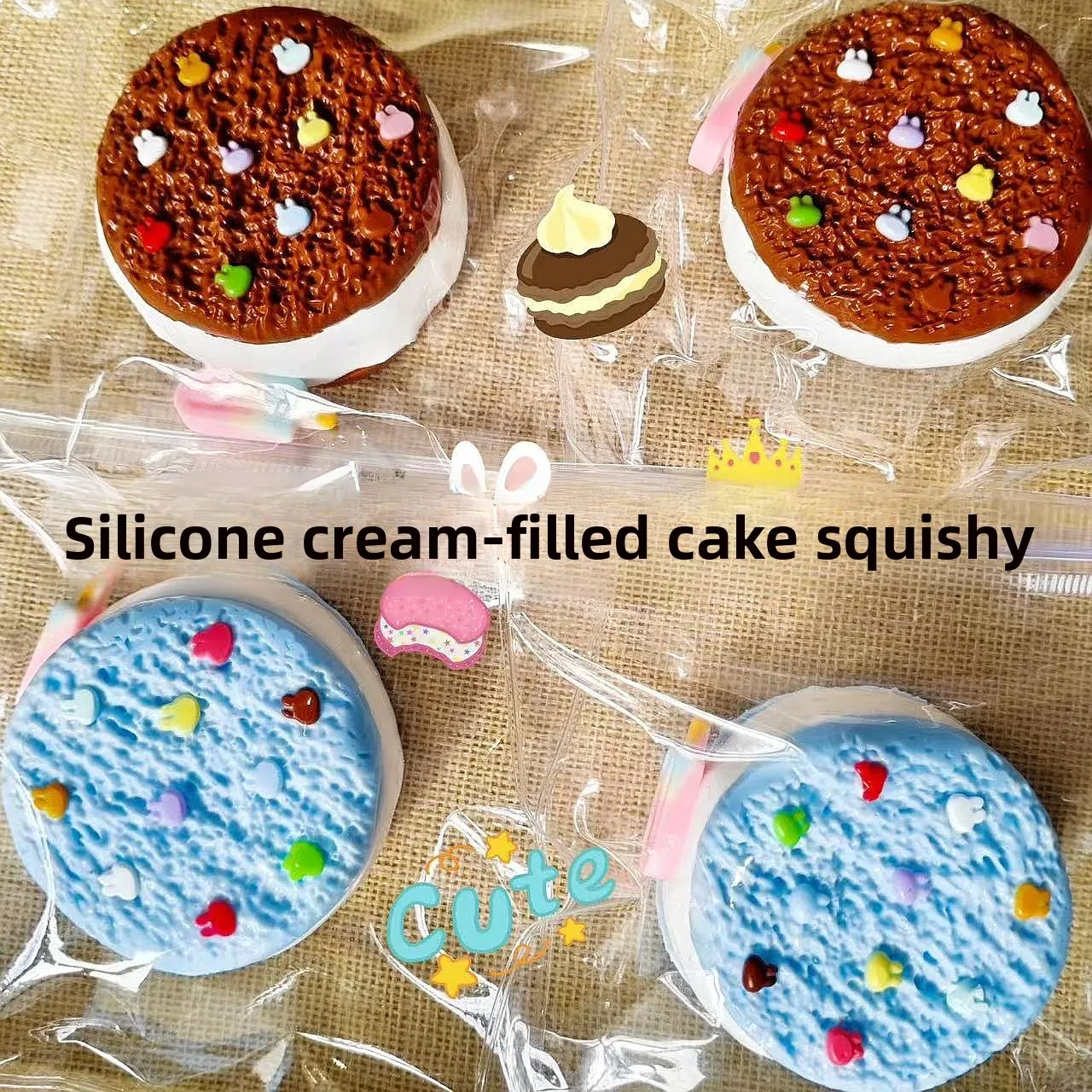 Realistic Silicone Cream Cake Squishy Slow Rising Stress Relief Toy Food Grade